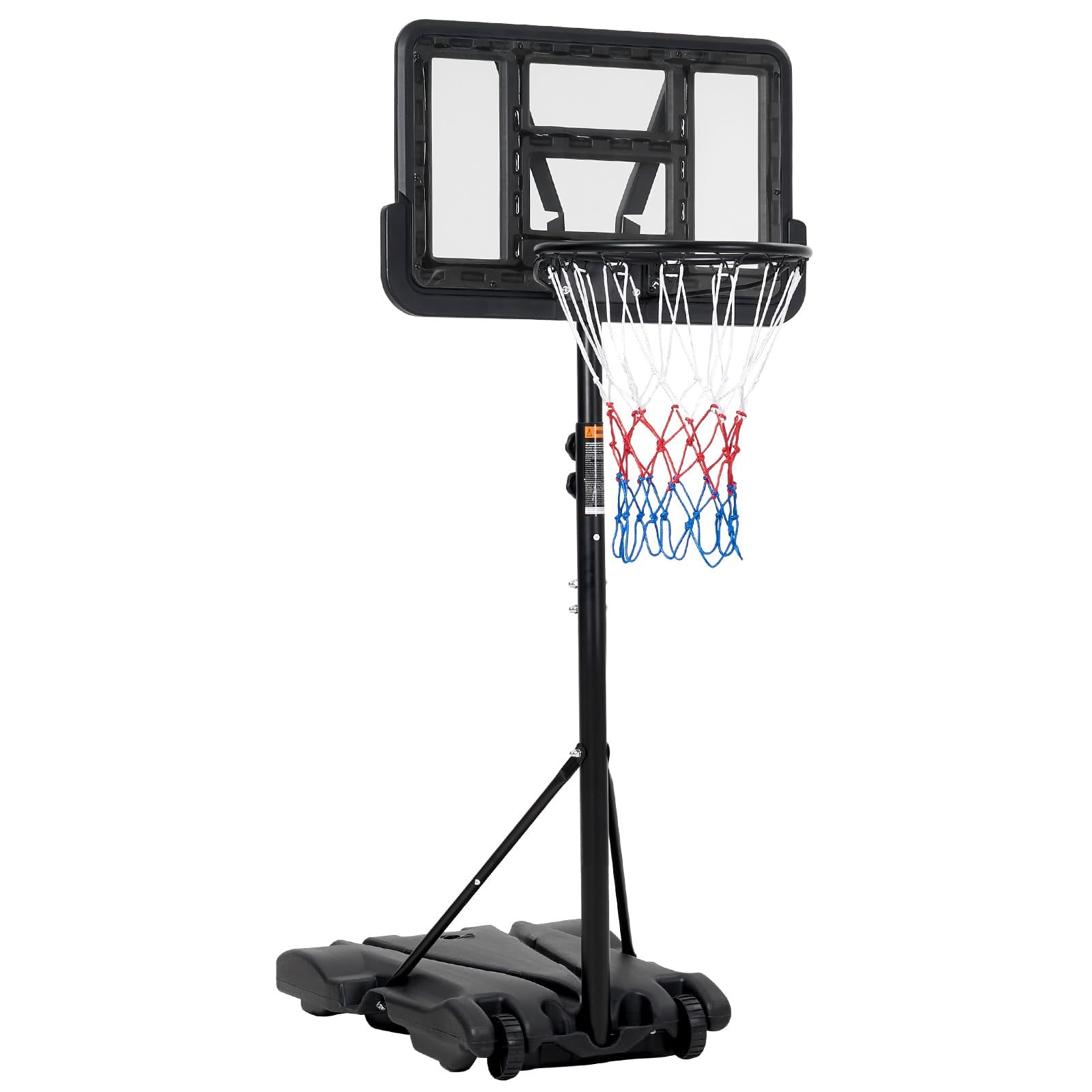 TROPOW Kids Basketball Hoop,Outdoor Portable Adjustable Basketball Goal System w/ 2 Wheels, 5-7 Ft Swimming Pool Basketball Hoop Outdoor 28in Backboard with Enlarged Base for Kids/Adults