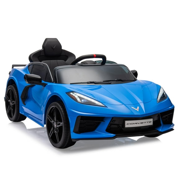 TROPOW Kids Cars Electric Ride On,12V Kids Ride on Car Licensed Corvette Battery Powered Car Toddles Electric Sports Car Toy with Remote Control, Visual Dashboard,Christmas Gift for Kids,Deep Blue