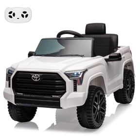 TROPOW Kids Cars Electric Ride On,12V Ride on Car for Kids,Licensed Toyota Ride on Truck,Battery Powered Electric Car with Remote Control,MP3,LED Lights,Suspension System,Double Doors,White