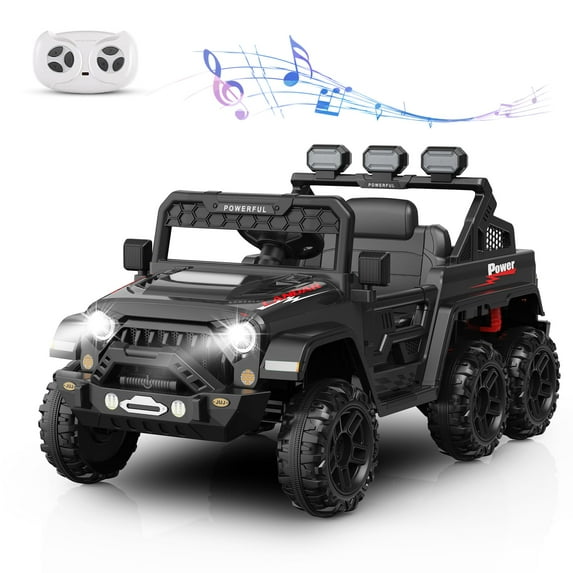 TROPOW Kids Cars Electric Ride On,4WD Switchable Electric Car for Kids Ages 3+, Kids Electric Vehicles Battery Powered Toy Car,Christmas Gifts for Kids,Black