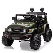 TROPOW Kids Cars Electric Ride On,Kids Ride On Car, Licensed Toyota 12V Ride On Truck Car, Battery Powered Electric Kids Car with Remote Control, Music, LED Lights, Safety Belt for Boys Girls,Green