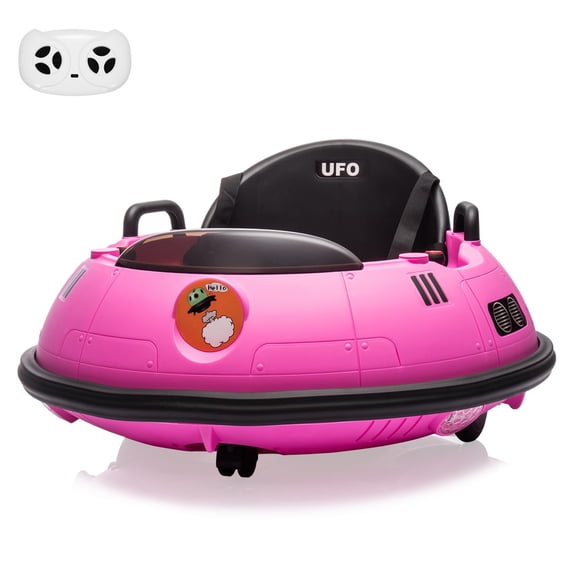 TROPOW Kids Cars Electric Ride On,Ride On Bumper Car, 12V Electric Toddlers Car with Remote Control, Safety Belt, Music, Flashing Lights, 360 Degree Spin, Bumper Car for Toddlers,Kids,Pink