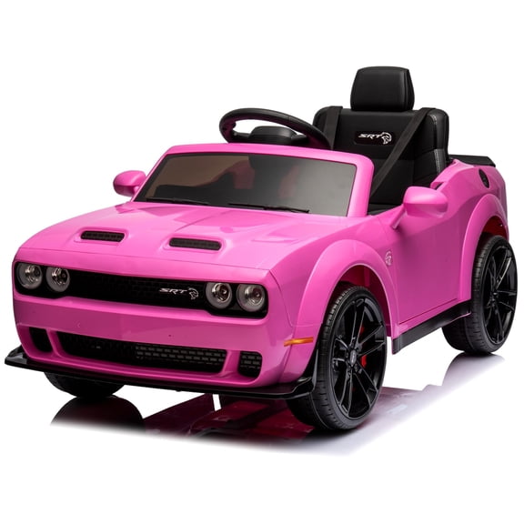 TROPOW Kids Electric Car | Licensed Dodge Challenger Ride-On 12V Battery-Powered Vehicle with Remote, LED Lights, Bluetooth, MP3 for Boys and Girls,Christmas Gift for Kids