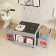 thumbnail image 1 of TROPOW Kids Table and Chair Set,4-in-1 Wooden Activity Table with Blackboard, Whiteboard, Storage Drawer, Sturdy Safe Material, for Drawing, Reading, Crafts, Homework, Nursery, Playroom, 1 of 7