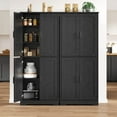 thumbnail image 1 of TROPOW Kitchen Pantry Cabinet, Freestanding Pantry Storage Cabinet with Doors and Shelves, 70" Cupboard, Modern Tall Cabinet for Bathroom, Dining Room, Living Room,Black, 1 of 8