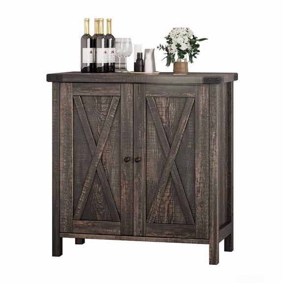 TROPOW Kitchen Storage Cabinets- 15.7" D x 30" W x 31.5" H Coffee Bar Cabinet, Console Table for Kitchen, Dining Room, Living Room – Sturdy Structure, Adjustable Shelf, Large Storage Space