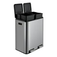 thumbnail image 1 of TROPOW Kitchen Trash Can,60 Liter/16 Gallon Rectangular Hands-Free Dual Compartment Recycling Kitchen Step Trash Can with Soft-Close Lid,2 Plastic Inner Buckets and Hinged Lids, 1 of 6