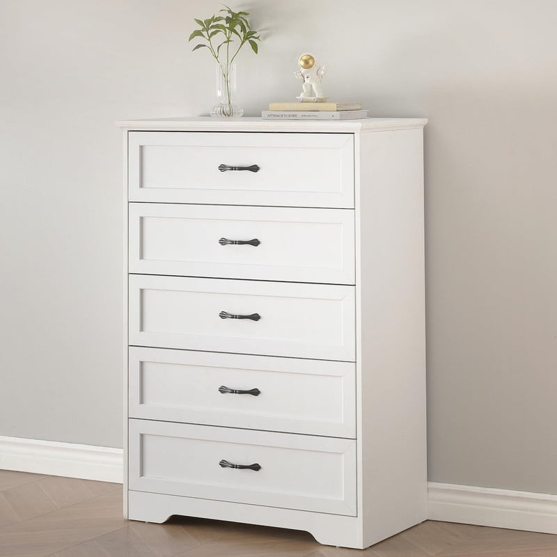 TROPOW Modern 5 Drawers Dresser, Chest of Drawers Closet Organizers and Storage Clothes, Modern Dressers for Closet Living Room, Kids Bedroom
