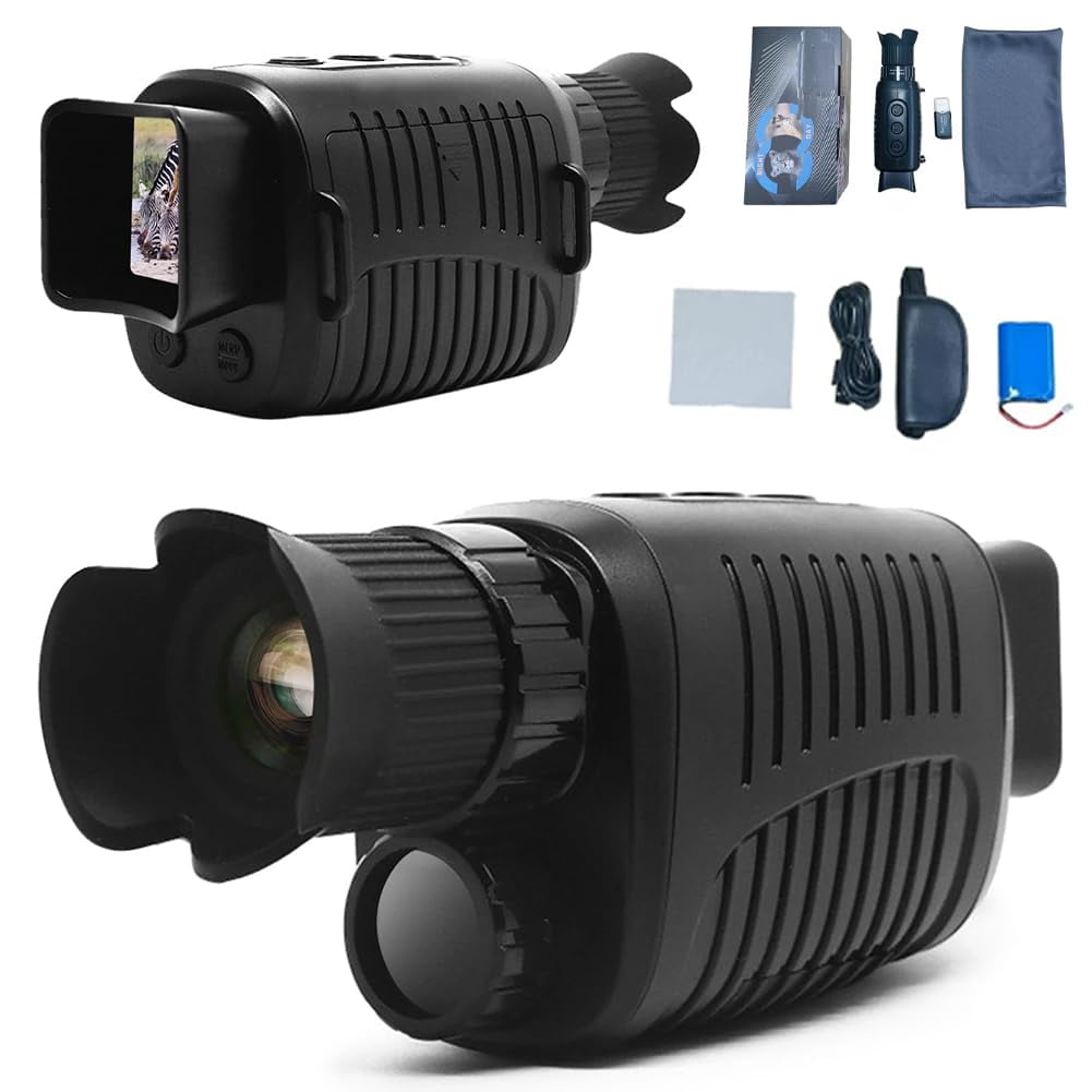 TROPOW Night Vision Goggles, Upgraded R7 Digital Night Vision Monocular for Complete Darkness, Infrared Night Vision Scope with 3800mAh Rechargeable Battery \u0026 64GB SD Card for Hunting, Camping