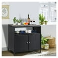 thumbnail image 1 of TROPOW Patio Outdoor Wicker Storage Cabinet - Convenient Access, & Weather-Resistant, Versatile Usage - Black Grey, 1 of 6