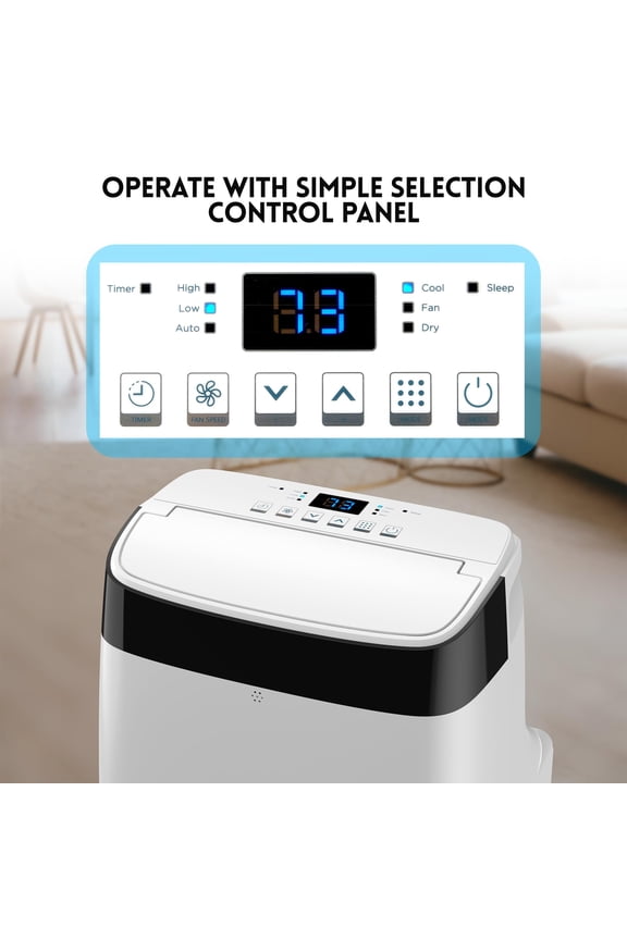 Portable Air Conditioner, Acekool 12000 BTU 3 in 1 Air Cooler with Fan & Dehumidifier, Quiet AC Unit Cools Rooms up to 450 sq. ft, Remote Control, Auto Cooling, Window Mount Exhaust Kit, 115V