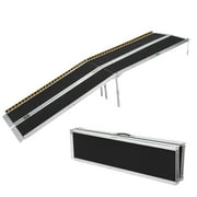 TROPOW Portable Wheelchair Ramp for Steps, 2-10FT Aluminum Wheelchair Ramp for Home with Non-Skid Surface and Reflective Strips, Weight Capacity Up to 600 Lbs