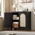 thumbnail image 1 of TROPOW Rattan Sideboard Buffet Cabinets with Storage, Farmhouse Kitchen Accent Storage Cabinet, Boho Wooden Coffee Bar Cabinet for Dining Room, Living Room, Hallway, 1 of 8