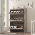 TROPOW Shoe Cabinet with 3 Flip Drawers, Hidden Shoe Storage Organizer ...