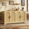 thumbnail image 1 of TROPOW Sideboard Buffet Cabinet - Credenza Storage with 4 Rattan Doors and Shelves, Modern Console Table Accent Coffee Bar Cabinet for Living Room, Kitchen, Hallway, Dining Room, Entryway, 1 of 7