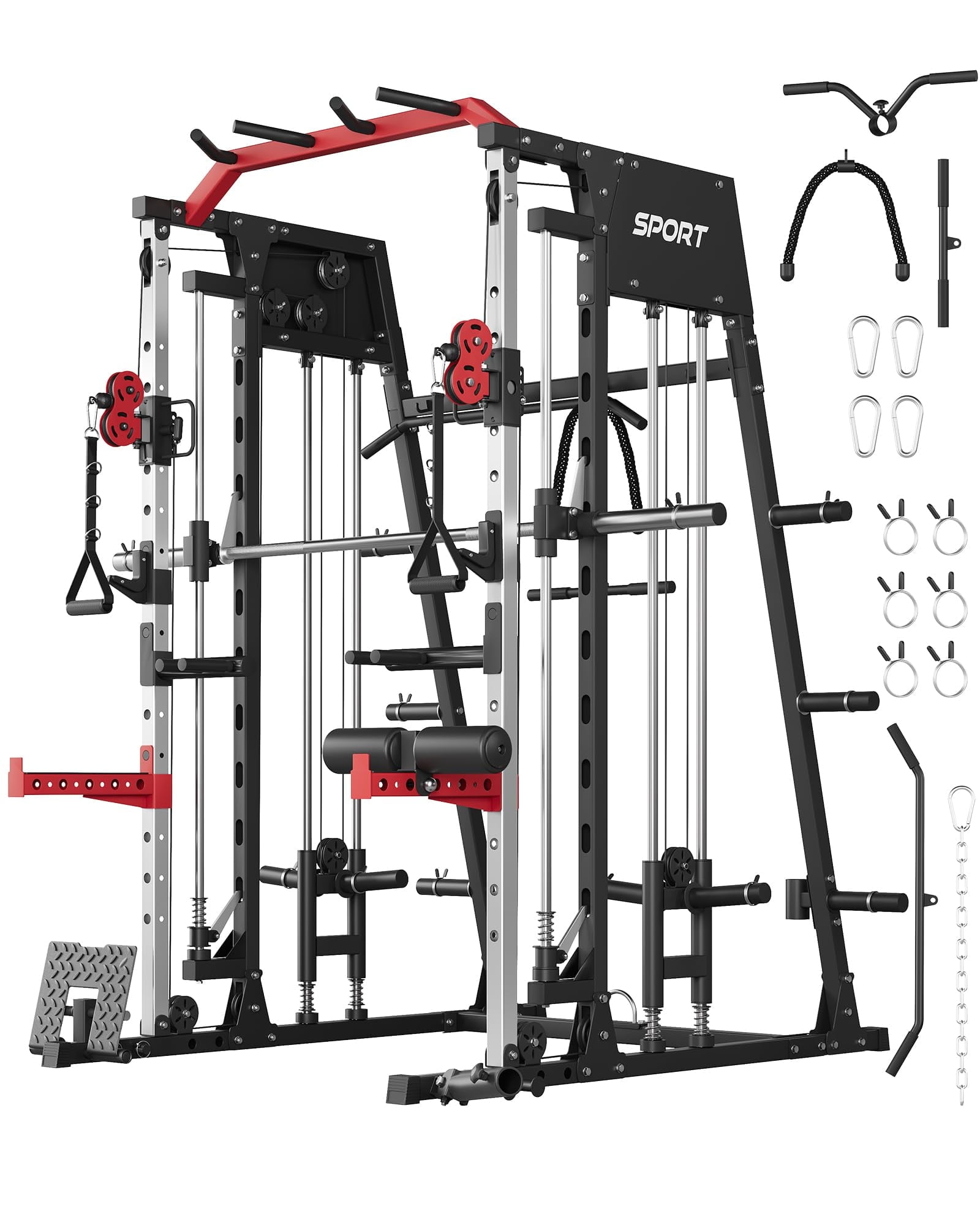 TROPOW Smith Machine Home Gym All in One, 2200LBS Squat Rack Power Cage ...