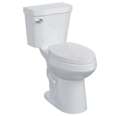 TROPOW Toilet, Two-Piece Toilet, ADA Toilet with Dual Flush, Elongated Toilets for Bathrooms with Soft Close Seat, Universal Height,White