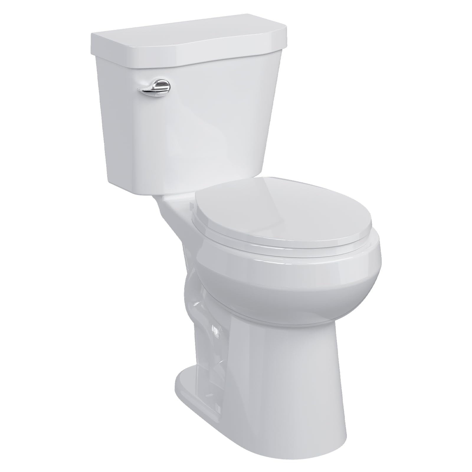 TROPOW Toilet, Two-Piece Toilet, ADA Toilet with Dual Flush, Elongated Toilets for Bathrooms with Soft Close Seat, Universal Height,White