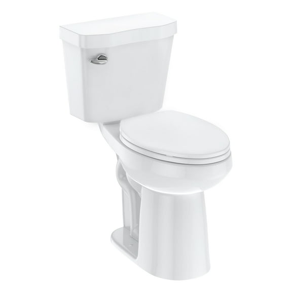 TROPOW Toilet, Two-Piece Toilet, ADA Toilet with Dual Flush, Elongated Toilets for Bathrooms with Soft Close Seat, Universal Height,White