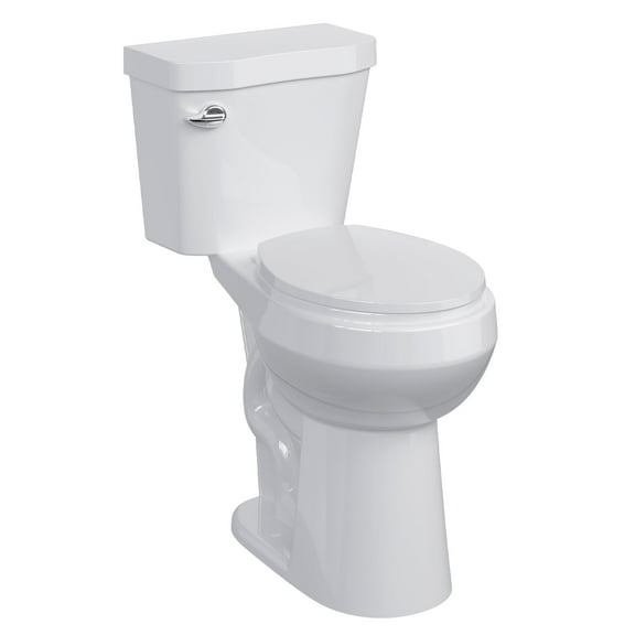 TROPOW Toilet, Two-Piece Toilet, ADA Toilet with Dual Flush, Elongated Toilets for Bathrooms with Soft Close Seat, Universal Height,White