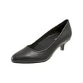 thumbnail image 1 of TROTTERS Womens Black Removable Footbed Arch Support Comfort Kiera Pointed Toe Kitten Heel Slip On Leather Pumps Shoes 10 M, 1 of 7