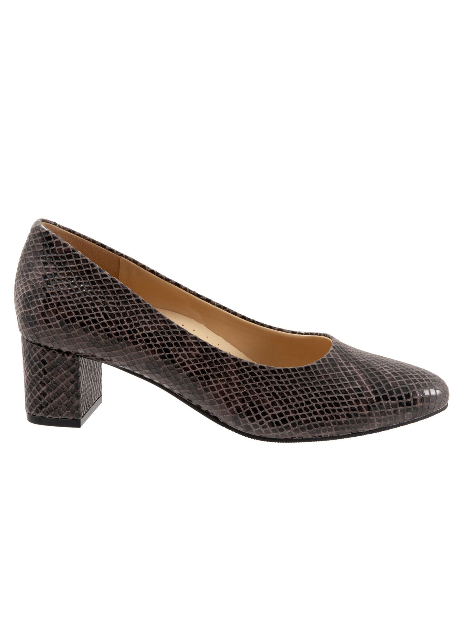 Gray Python Pump TROTTERS Womens Gray Snake Print Cushioned Kari Pointed Toe Block Heel ...