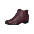 thumbnail image 1 of TROTTERS Womens Maroon Removable Insole Comfort Zipper Accent Arch Support Major Round Toe Block Heel Zip-Up Leather Booties 6 M, 1 of 4