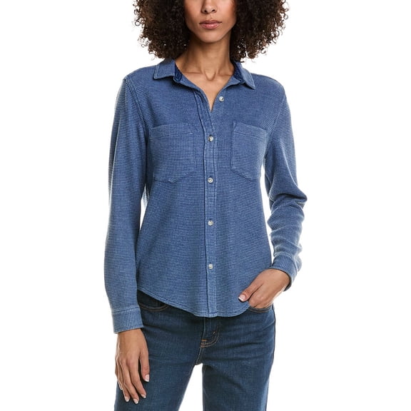 TROVE NEW YORK womens  West Button Shirt, m, Blue