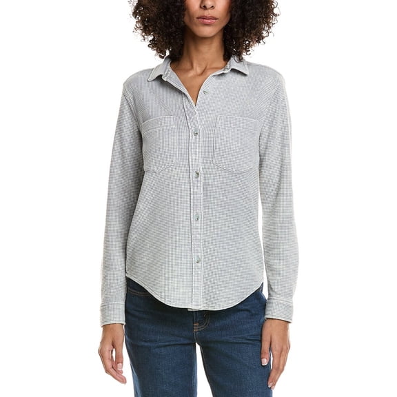 TROVE NEW YORK womens  West Button Shirt, xs, Gray