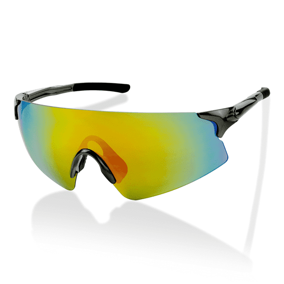 TROY Mirrored Retro Wrap Around Vintage 80s Frameless Mens Womens Sunglasses