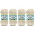 thumbnail image 1 of TROYARN Summer (4- Skeins Pack) Silk Effect Hand Knitting Yarn Crochet Art Lace Craft 100% Microfiber Acrylic 4x100 gr (4x383 yds) (105001 - Cream), 1 of 7