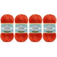 thumbnail image 1 of TROYARN Summer (4- Skeins Pack) Silk Effect Hand Knitting Yarn Crochet Art Lace Craft 100% Microfiber Acrylic 4x100 gr (4x383 yds) (105037 - Orange), 1 of 7