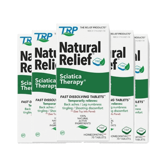 TRP Sciatica Therapy Tabs 70 Count Nerve Support Supplement with Vitamin B12 & Turmeric for Sciatic Nerve Discomfort 5 Pack