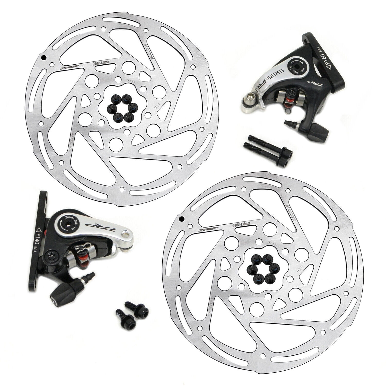 TRP Spyre Flat Mount Mechancial Disc Brake Set 160mm Rotors (Front + Rear) MH1706