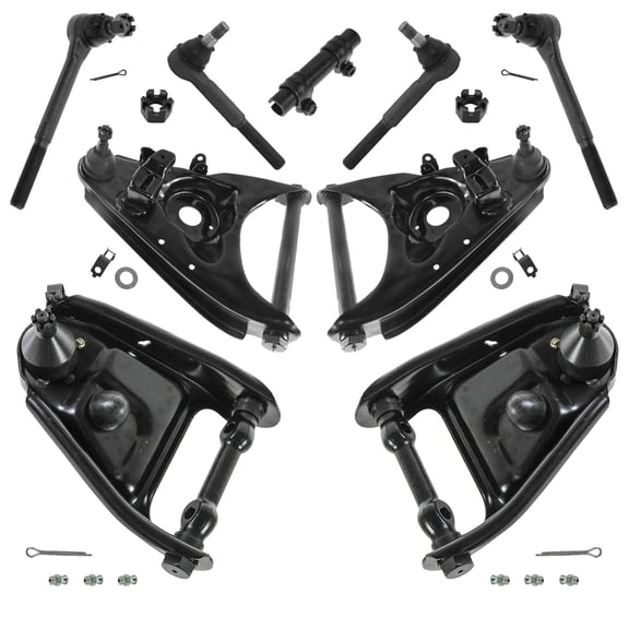 TRQ Front Steering & Suspension Kit Control Arm with Ball Joint Tie Rod Tie Rod Adjusting Sleeve Fits Chevrolet GMC