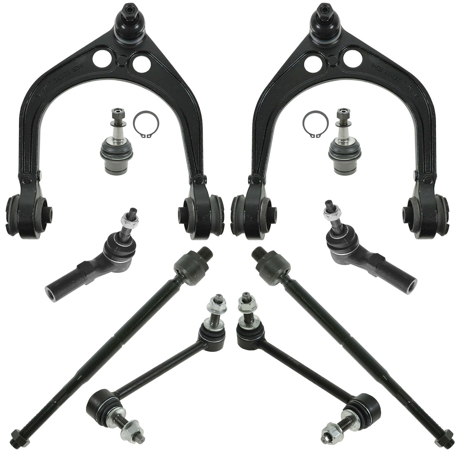 TRQ 10 pc Steering & Suspension Kit Ball Joints Tie Rods Control Arms