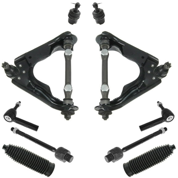 TRQ 10 pc Steering & Suspension Kit Control Arms Ball Joints Tie Rods w/ Bellows PSA63533