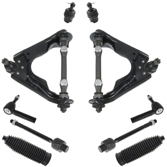 TRQ Front Steering & Suspension Kit Ball Joint Control Arm with Ball Joint Steering Rack & Pinion Bellow Tie Rod Fits 2000-2004 Dodge Dakota 2000-2003 Durango