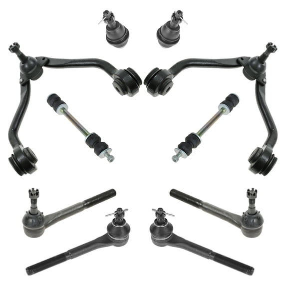 TRQ 10 pc Steering & Suspension Kit Control Arms Tie Rods Sway Bar End Links New PSA63466