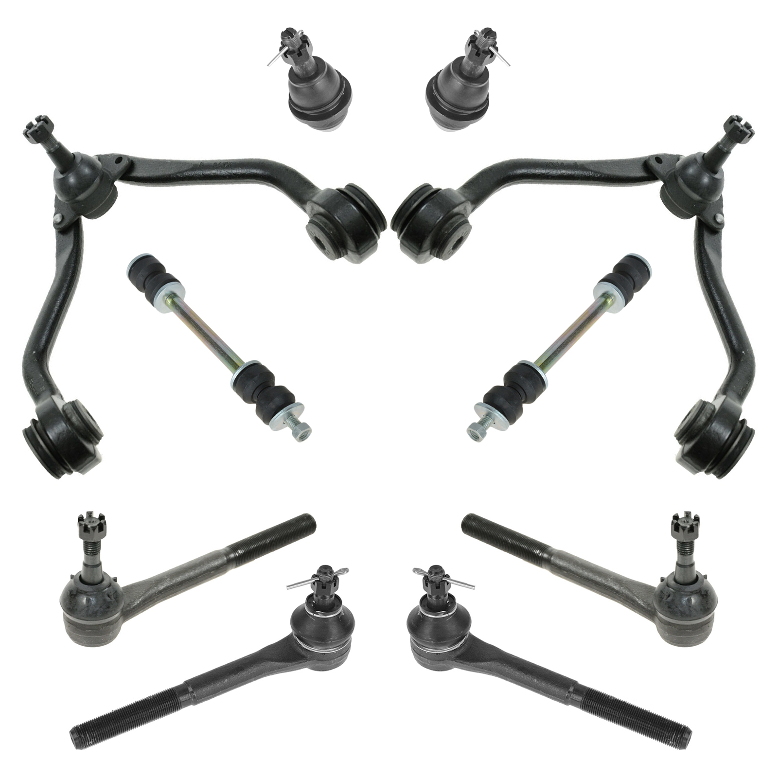 10-Piece Front Steering & Suspension Kit For Nissan Altima 2007-2012 – Control Arms, Tie Rods, Sway Bar Links, Bellows