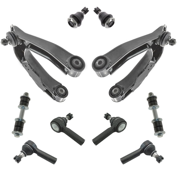 TRQ 10pc Steering Suspension Kit Control Arms Ball Joints Tie Rods End Links PSA64869