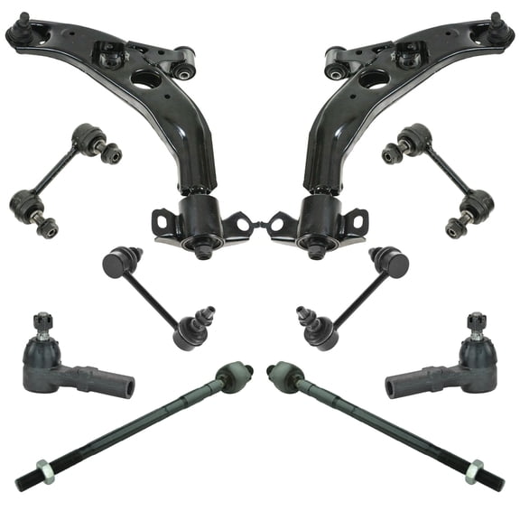 TRQ 10pc Steering Suspension Kit Control Arms Ball Joints Tie Rods End Links PSA64920