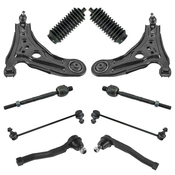 TRQ 10pc Steering Suspension Kit Control Arms Tie Rods Sway Links Bellows for GM PSA71959