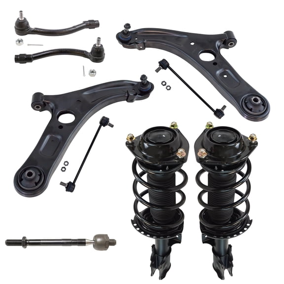 TRQ 10pc Steering Suspension Kit Strut Spring Assemblies Tie Rods Control Arms PSA30114 Fits select: 2012-2016 HYUNDAI ELANTRA, 2011 HYUNDAI ELANTRA TOURING