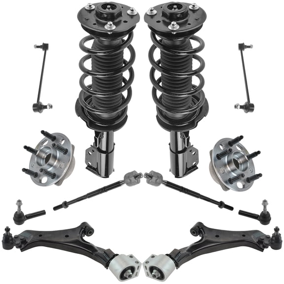 TRQ 12 Piece Steering Suspension Kit Complete Struts Control Arms Tie Rods 2.4L PSA70035