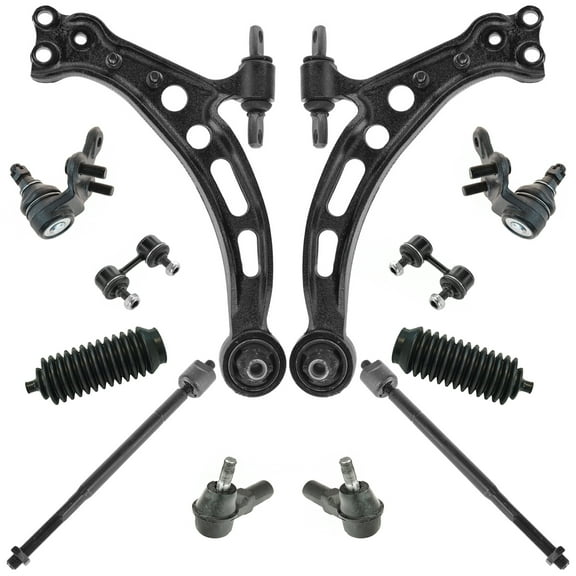 TRQ 12 pc Front Suspension Kit Control Arms Ball Joints Tie Rods Sway Bar Links PSA56293