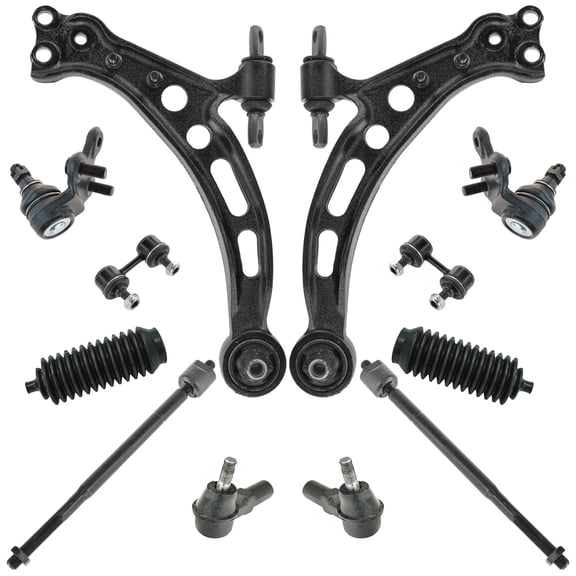 TRQ Front Steering & Suspension Kit Ball Joint Control Arm Steering Rack & Pinion Bellow Sway Bar Stabilizer Link Tie Rod Fits 1992-1996 Lexus ES300 1995-1996 Toyota Avalon Camry