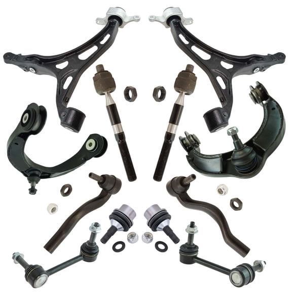 TRQ Front Steering & Suspension Kit Ball Joint Control Arm Control Arm with Ball Joint Sway Bar Stabilizer Link Tie Rod Fits 2011-2015 Dodge Durango Jeep Grand Cherokee