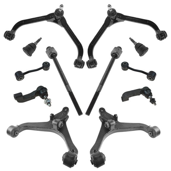TRQ Front Steering & Suspension Kit Ball Joint Control Arm Control Arm with Ball Joint Sway Bar Stabilizer Link Tie Rod Fits 2005 Jeep Liberty