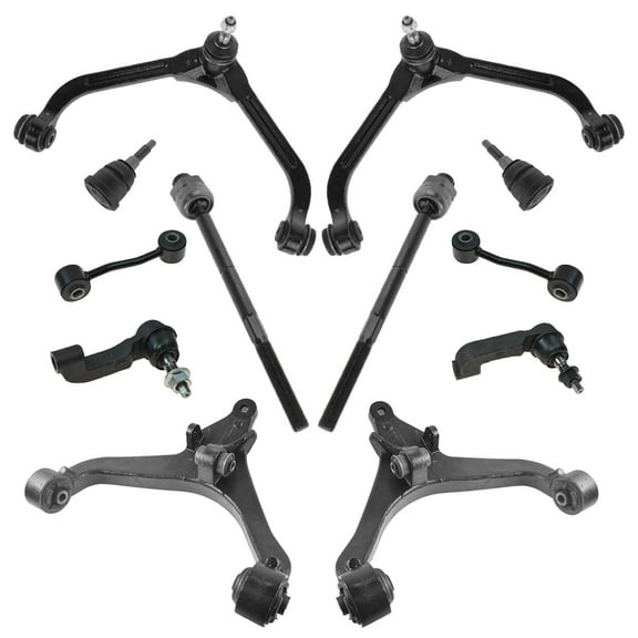 TRQ 12pc Steering & Suspension Kit Control Arms Ball Joints Tie Rods End Links PSA66529